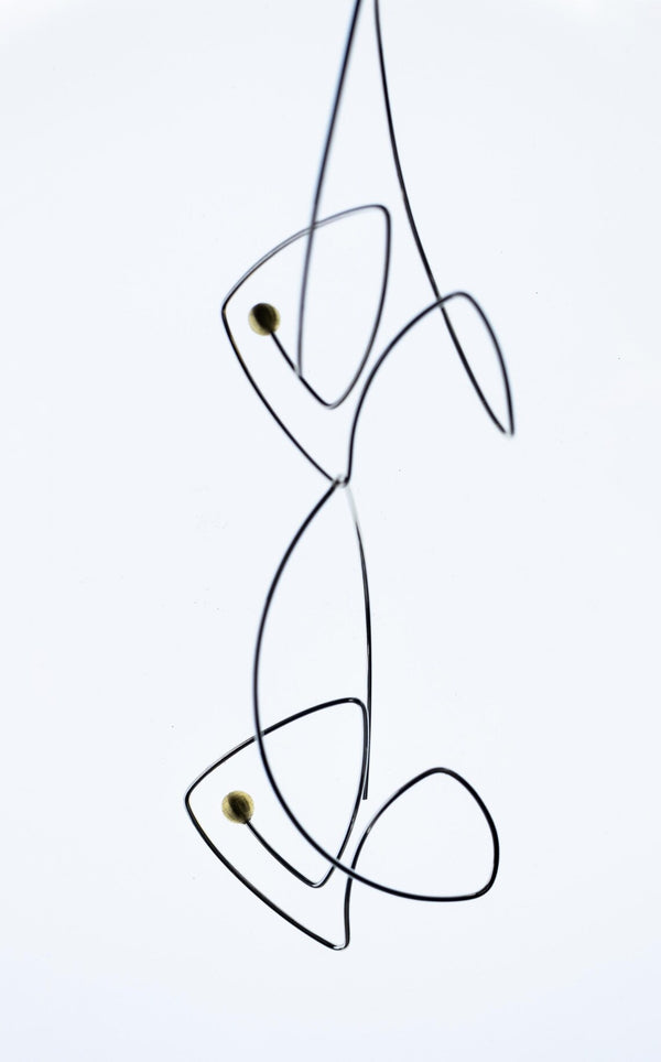 Fish and pearl sterling silver earrings