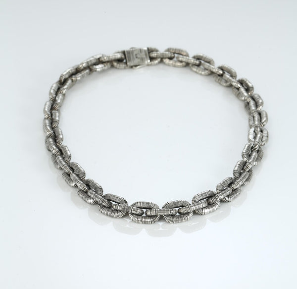 Unisex artisan silver necklace crafted from solid sterling silver
