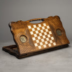 Luxury Backgammon Set – Ornate Design with Bronze Details