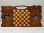 Luxury Backgammon Set – Pomegranate Design with Bronze Details