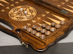 Luxury Backgammon Set – Majestic Lion Design with Bronze Details