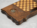 Luxury Backgammon Set – Pomegranate Design with Bronze Details