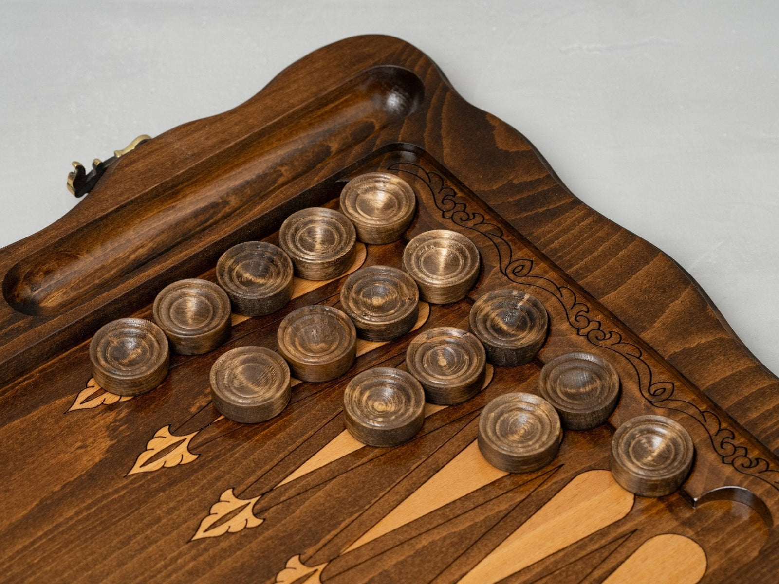 Luxury Backgammon Set – Pomegranate Design with Bronze Details