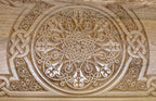Close-up of the walnut carving texture