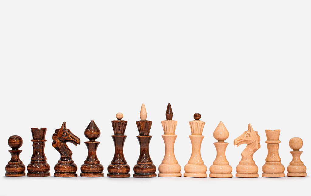 Chess set open with the backgammon playing field inside - 19.6 inch / 50 cm