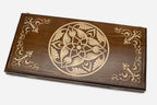 Armenian backgammon set carved with bold large-scale ornament