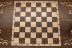 Carved reverse face of the bold ornament backgammon set