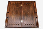 Armenian backgammon set interior with carved points