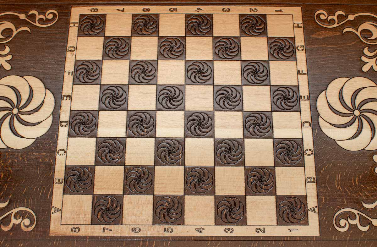 Eternity sign Armenian backgammon set with checkers and dice
