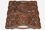 Close-up of the carved Star of David
