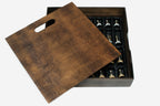 Golden marble chess set with bronze pieces and brass coordinate markers