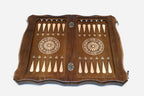 Wooden Georgian chess backgammon set with bronze clasps