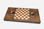 Armenian backgammon set interior with carved points