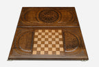 Lace ornament backgammon set folded, delicate carving showing