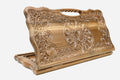 Luxury walnut backgammon set carved with birds and vine ornament