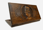 Armenian backgammon set carved with King Tigran the Great in his tiara