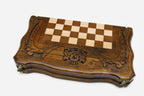Compact Georgian chess board with bronze clasps