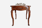 Lion chess table, playing surface detail