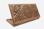Armenian backgammon set with carved ornament in solid walnut