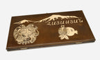 Hayastan Armenian backgammon set with checkers and dice