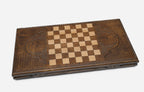 Armenian backgammon set interior with carved points