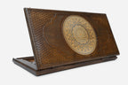Armenian backgammon set carved with a running scroll ornament