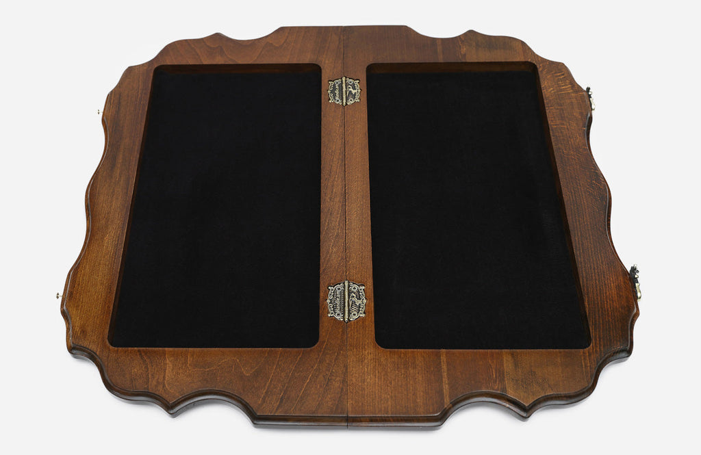 Curved silhouette of the wooden chessboard