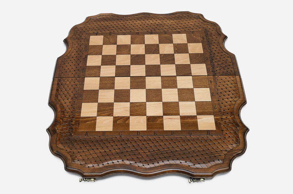 Close-up of the shaped edge on the beech board