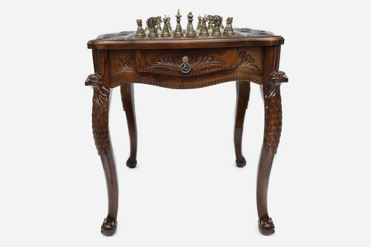 Eagle chess table, side profile
