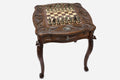 Eagle chess table with figural bronze pieces
