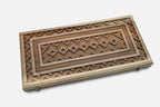 Khent backgammon set interior with carved points