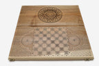 Ornament rows backgammon set folded, carved blooms showing