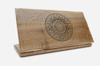 Luxury walnut backgammon set carved with rows of ornament