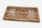 Grapevine ornament walnut backgammon set with checkers and dice