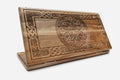 Luxury walnut backgammon set carved with grapevine ornament
