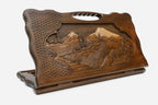 Armenian backgammon set carved with both peaks of Mount Ararat