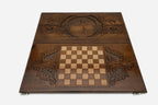 Holy Saviour backgammon set folded, carved dome and drum showing
