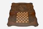 David of Sassoun backgammon set folded, raised sword showing