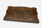 Double-headed eagle Russian backgammon set with checkers and dice