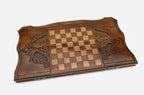 Armenian backgammon set interior with carved points