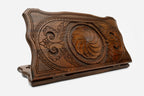 Armenian backgammon set carved with the arevakhach eternity sign