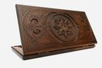 Wooden backgammon set hand carved with a crystalline snowflake