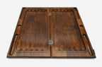 Handmade wooden backgammon set with bronze hinges and clasps - Armenian ornament