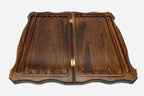 Handmade wooden backgammon set with bronze hinges and clasps - carved lion