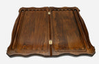 Handmade wooden backgammon set with bronze hinges and clasps - eagle and octagon