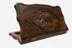 Backgammon Set with Bear - hand-carved wooden backgammon board