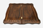 Handmade wooden backgammon set with bronze hinges and clasps - octagon ornament