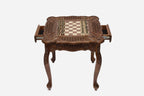 Fine hand-carved detail across the luxury chess table