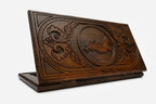Russian Backgammon Set with Map of Russia - hand-carved wooden backgammon board
