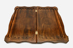 Handmade wooden backgammon set with bronze hinges and clasps - carved deer